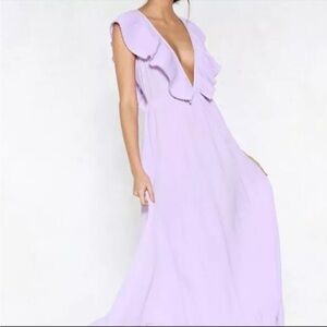 Lavender Ruffle Maxi Dress